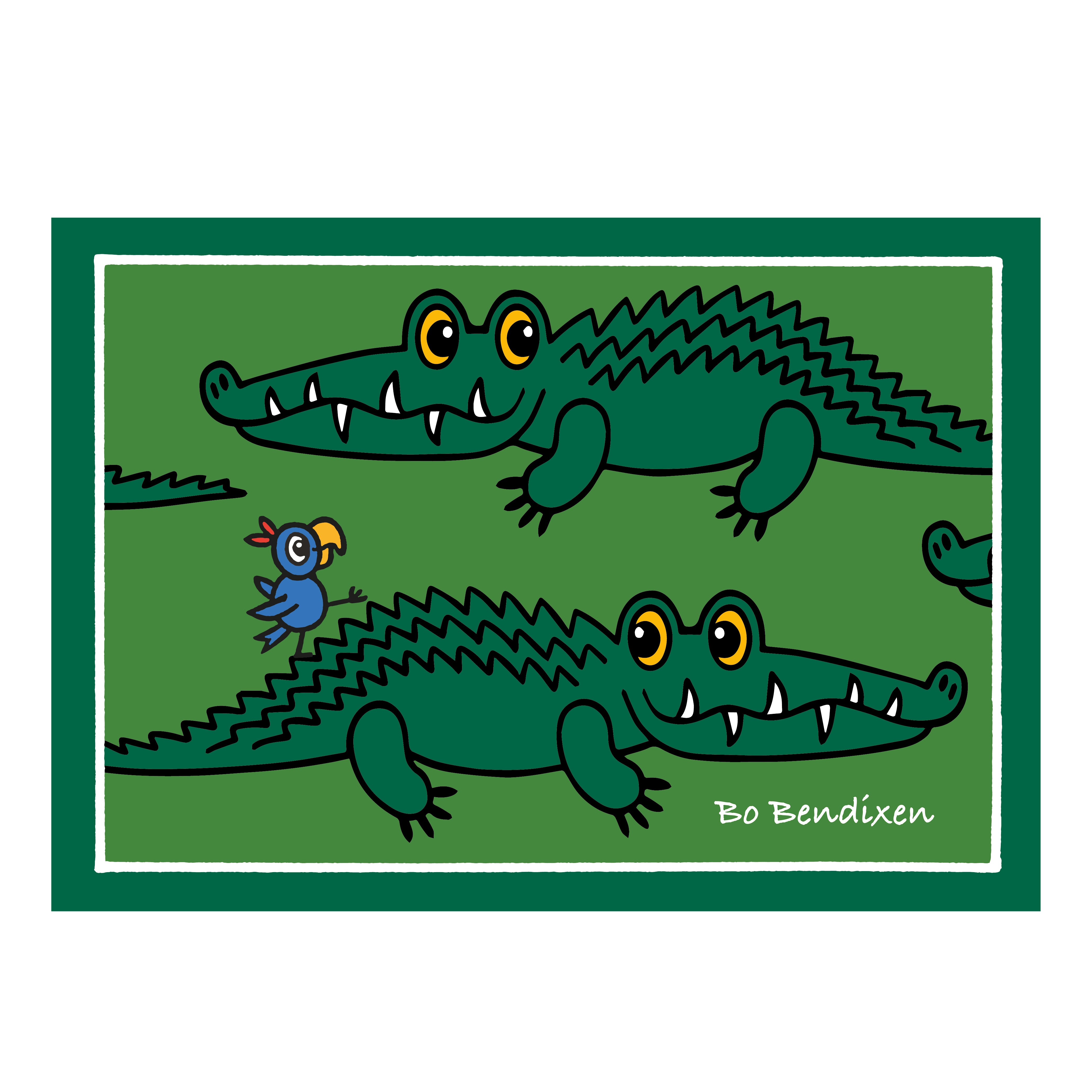 KORT KROKODILLE GRØN 1