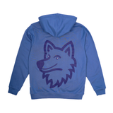 SWEATSHIRT ADULT WITH HOOD AND ZIPPER HAPPY WOLF BLUE