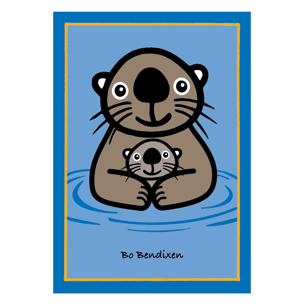 POSTKORT HAVODDER M BABY BLÅ  1