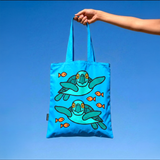 TOTE BAG W POUCH SEA TURTLE
