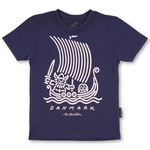 T-SHIRT BØRN VIKING SKIB NAVY 1