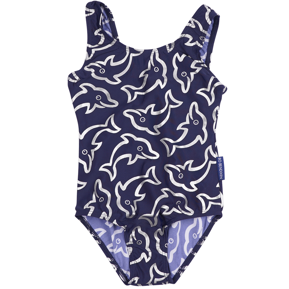BADEDRAGT BØRN DELFINER NAVY 1