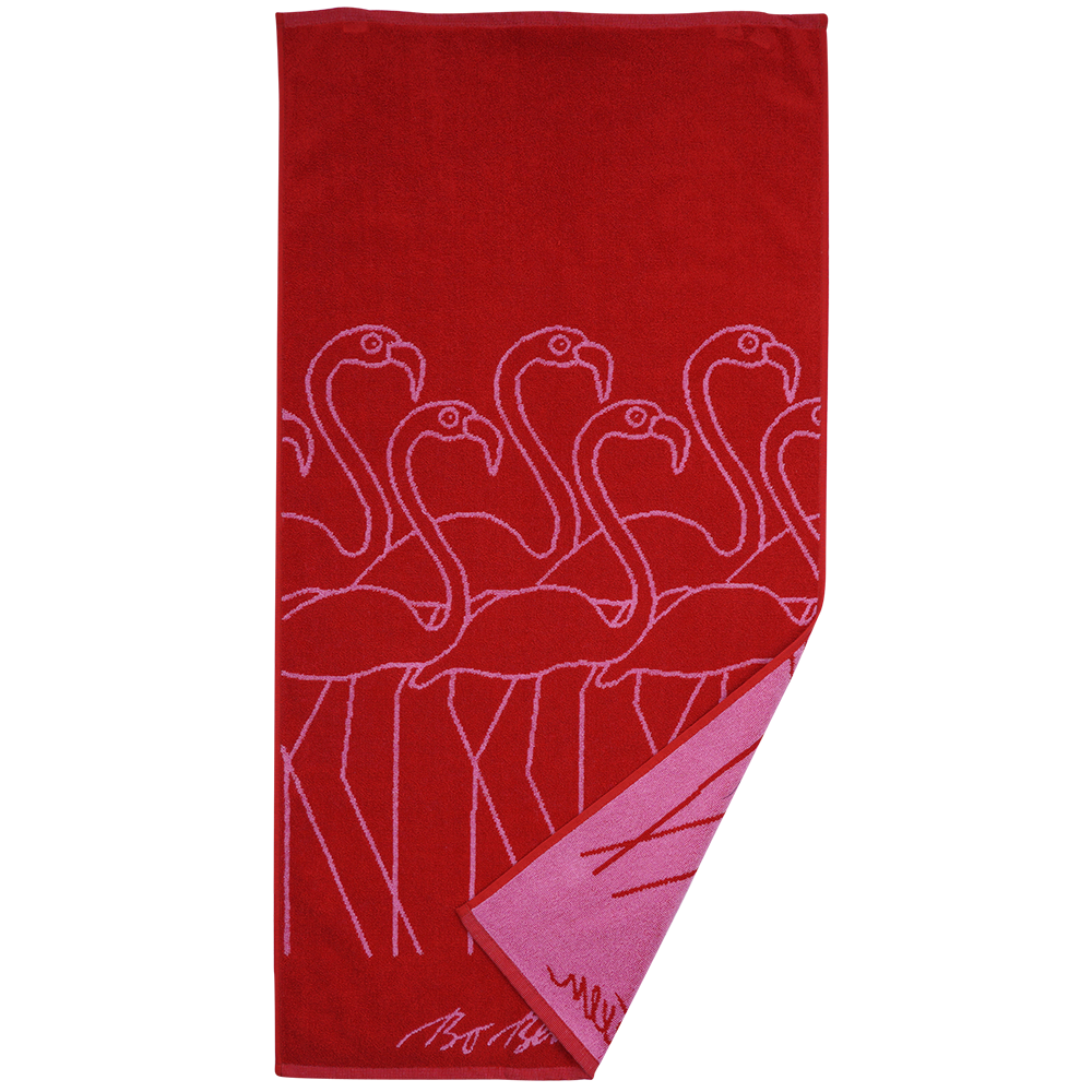 HÅNDKLÆDE FLAMINGO RØD 50 X 100  1