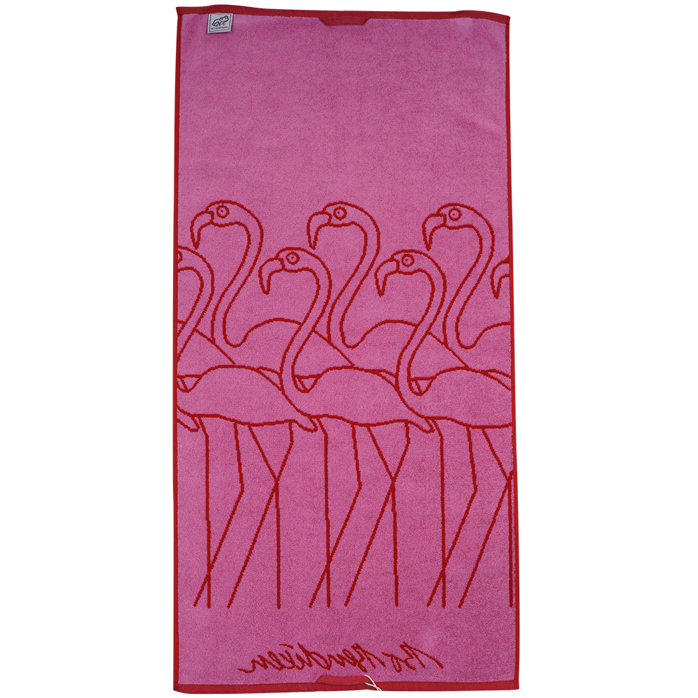 HÅNDKLÆDE FLAMINGO RØD 70 X 140  2