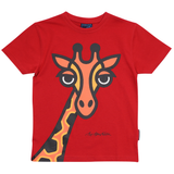 T-SHIRT BØRN GIRAF RØD 1