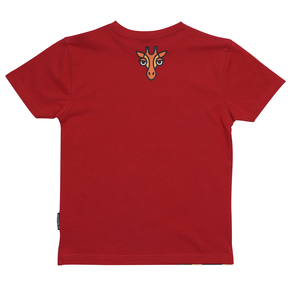 T-SHIRT VOKSEN GIRAF RØD 2