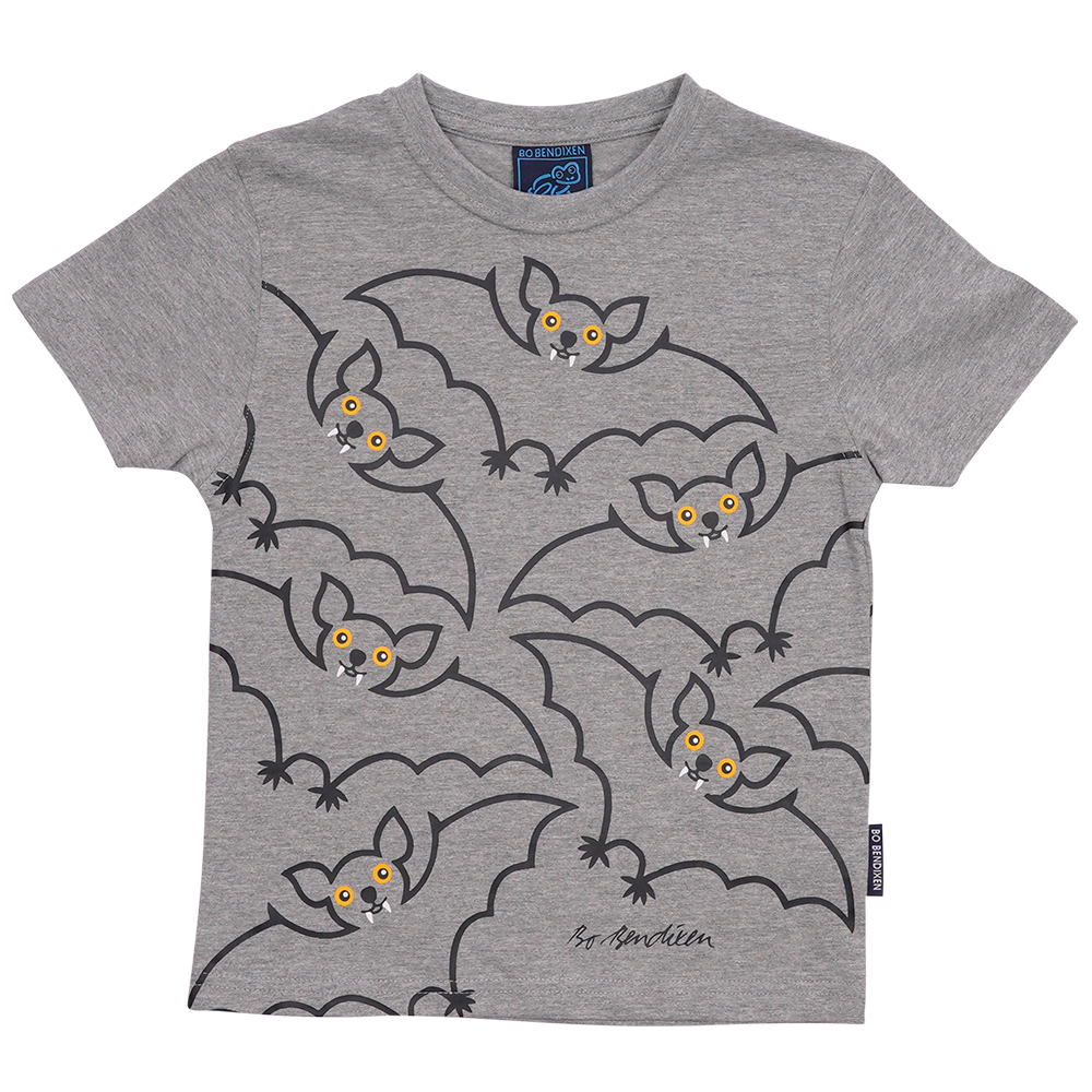 T-SHIRT BØRN FLAGERMUS GRÅ 1