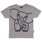 T-SHIRT BØRN ELEFANT GRÅ 1