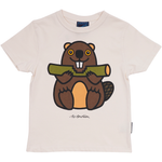 T-SHIRT BØRN BÆVER BEIGE 1