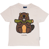 T-SHIRT BØRN BÆVER BEIGE 1