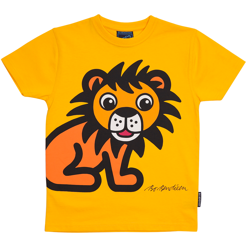 T-SHIRT BØRN LØVE GUL 1