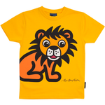 T-SHIRT BØRN LØVE GUL 1