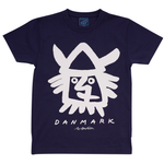 T-SHIRT VOKSEN HVID VIKINGEHOVED NAVY 1