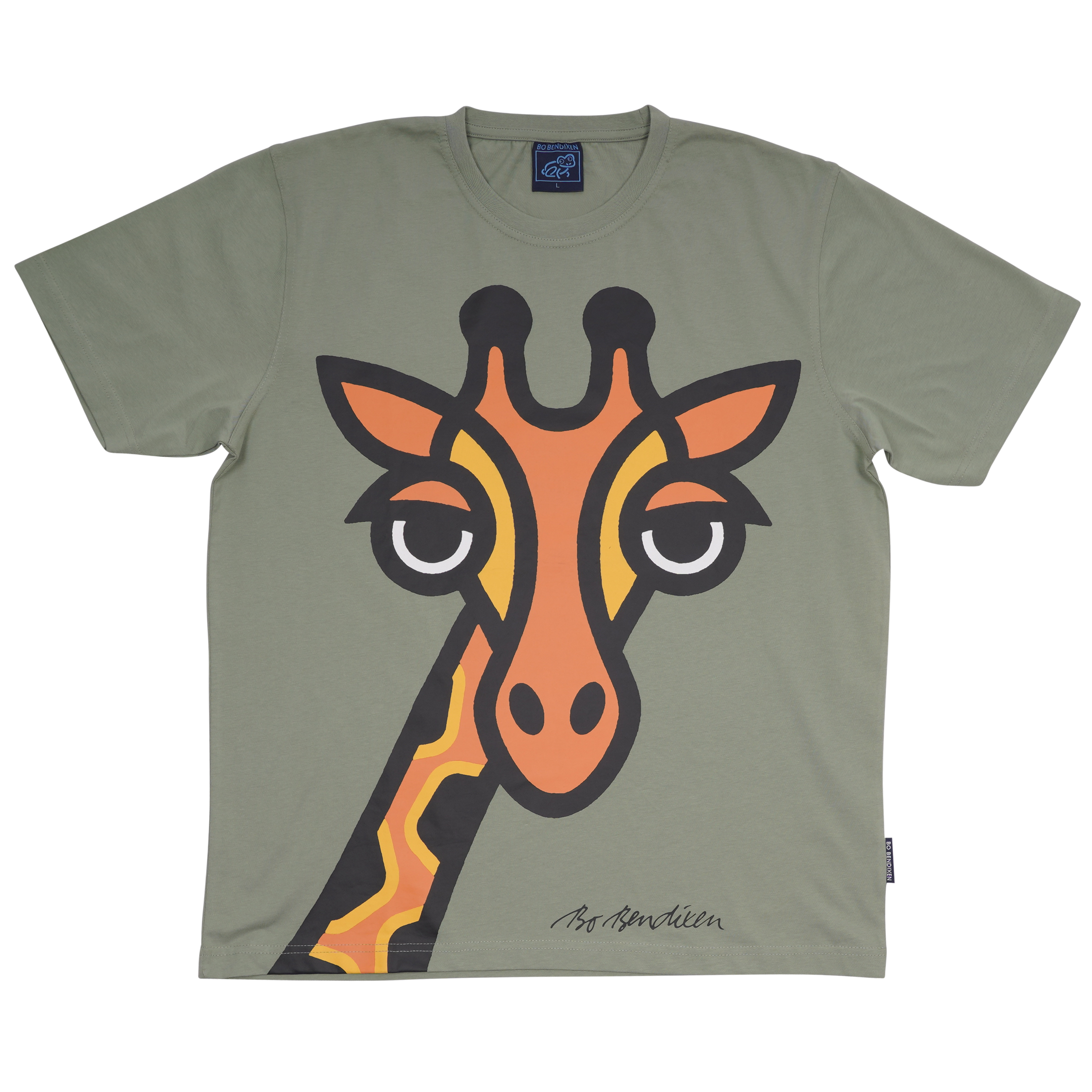 T-SHIRT VOKSEN GIRAF GRØN 2