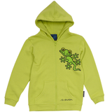 SWEATSHIRT BØRN M HÆTTE OG LYN GEKKO LIME 1