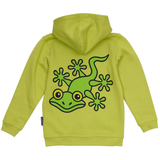 SWEATSHIRT BØRN M HÆTTE OG LYN GEKKO LIME 3