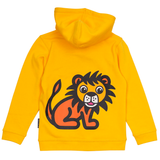 SWEATSHIRT BØRN M HÆTTE OG LYN LØVE GUL 2