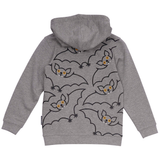 SWEATSHIRT BØRN M HÆTTE OG LYN FLAGERMUS GRÅ 2