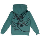 SWEATSHIRT BØRN M HÆTTE OG LYN LAZY GUY & VEN GRØN 2
