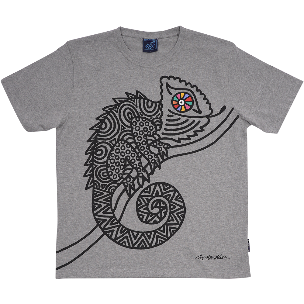 T-SHIRT VOKSEN KAMÆLEON GRÅ 1