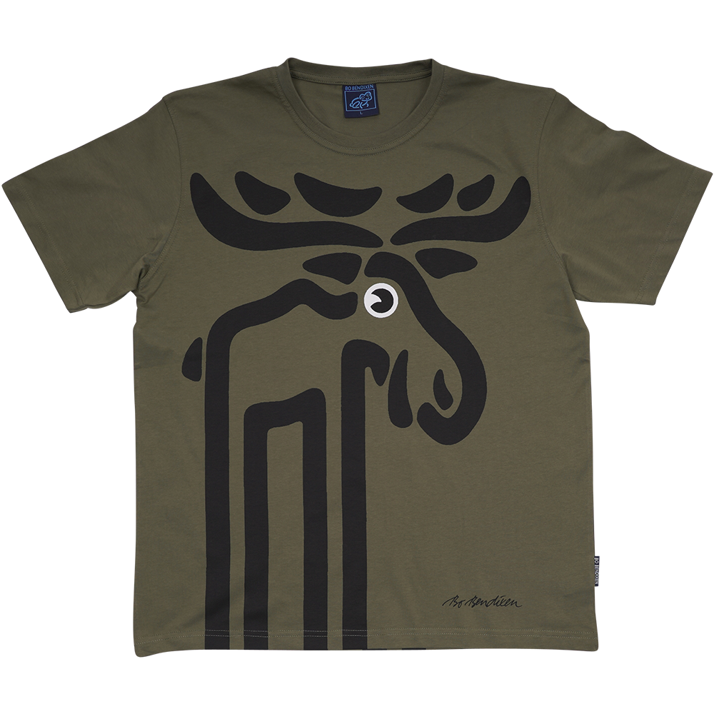 T-SHIRT VOKSEN ELG GRØN 1
