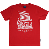 T-SHIRT VOKSEN VIKINGESKIB RØD 1