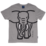 T-SHIRT VOKSEN ELEFANT GRÅ 1