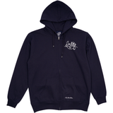 SWEATSHIRT VOKSEN M HÆTTE OG LYNLÅS HAVODDER NAVY 1