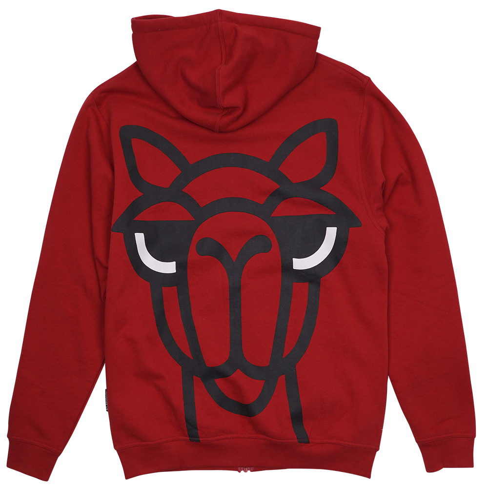 SWEATSHIRT VOKSEN M HÆTTE OG LYN KAMEL RØD 2