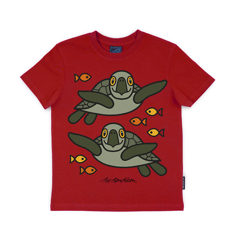 T-SHIRT BØRN HAVSKILDPADDE RØD  1