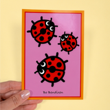 GREETING CARD LADYBIRD PINK