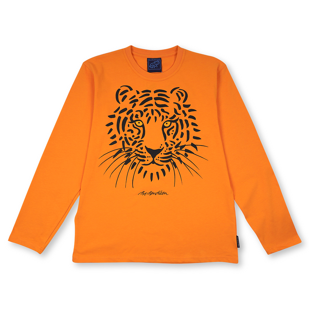T-SHIRT VOKSEN LANGÆRMET TIGER ORANGE 5